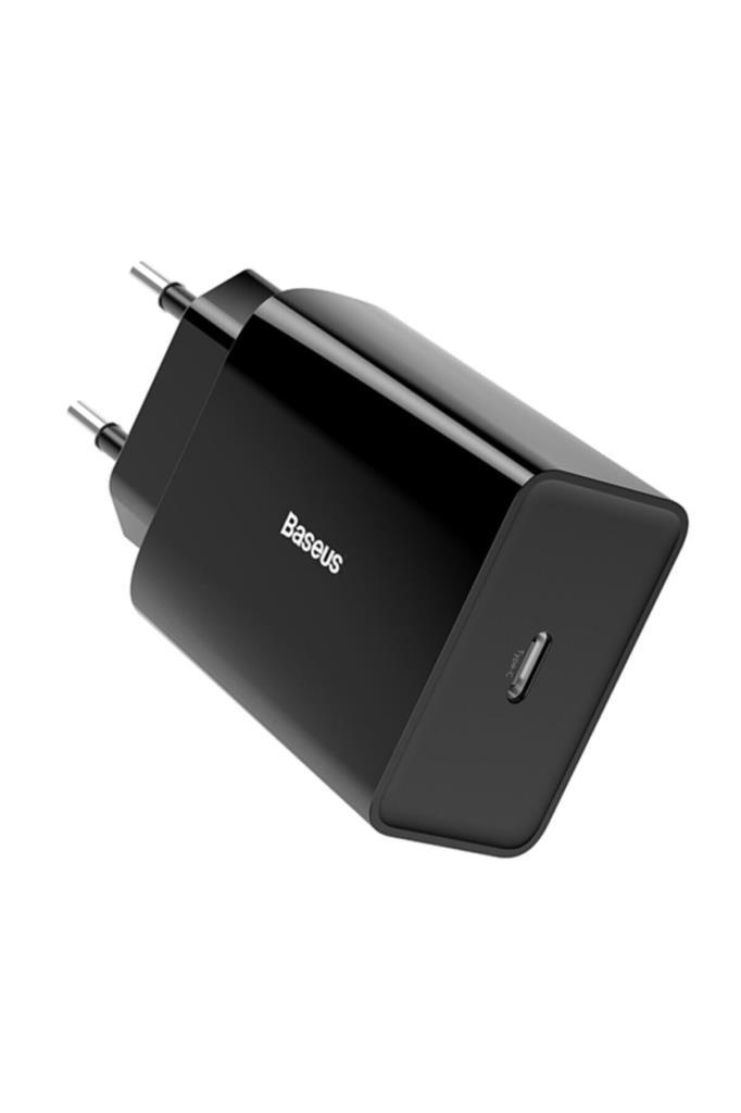 Baseus Speed Mini Quick Charger 20W Şarj Başlık Type-C Hızlı Şarj Adaptörü Siyah