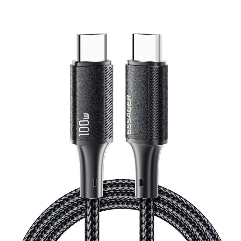 Essager 0.25CM PD 100W Süper Hızlı Type C To Type C Şarj Data Kablosu, E-marker Çipli Akıllı Şarj Kablosu