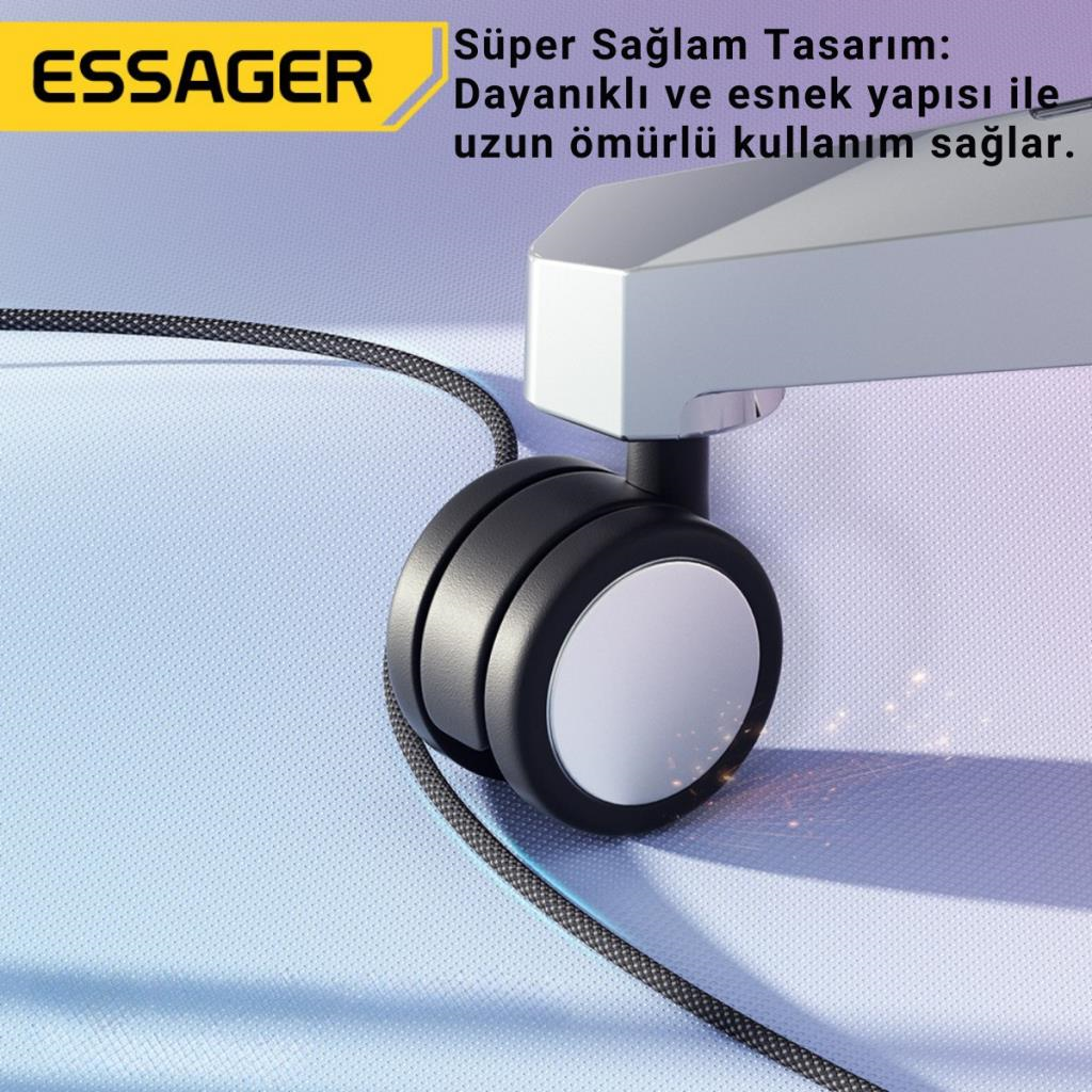 Essager 1 Metre 7A 100W E-Marker Süper Hızlı USB To Type C Şarj Data Kablosu, Akım,Isı, Güçlü Kablo
