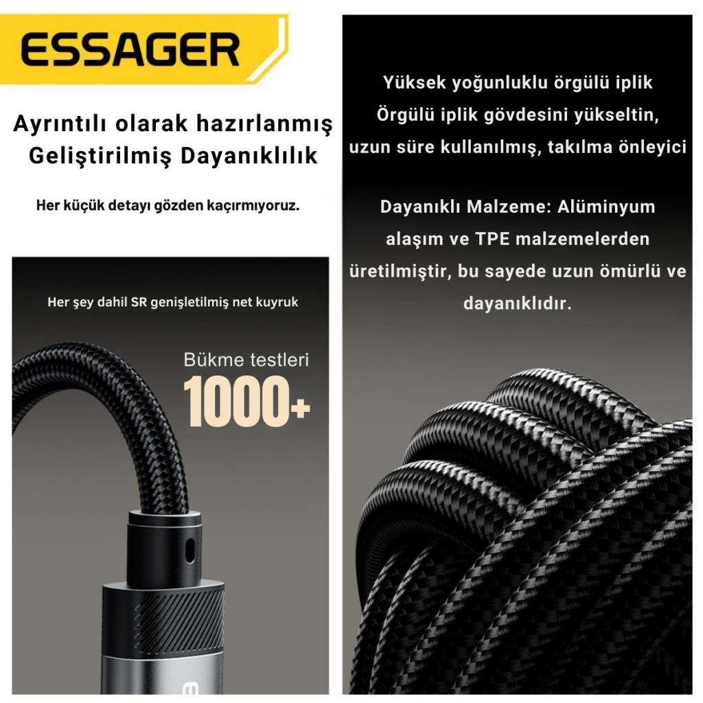 Essager 15CM Type C To 3.5mm Aux Kulaklık Ses Dönüştürücü Adaptör, Hifi Ses Destekli Aux Çevirici