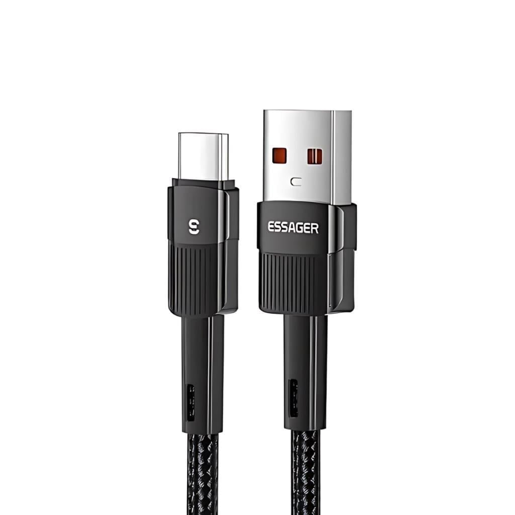 Essager 2 Metre 7A 66W USB to Type-C Süper Hızlı Şarj ve Data  Kablosu,Süper Dayanıklı Akım ve Isı Korumalı