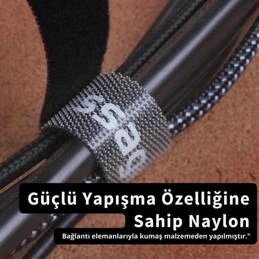 Essager 5 Metre Cırt Cırt Bantlı Kablo Sarıcı Düzenleyici Organizatör, Kesilebilir Kablo Düzenleyici