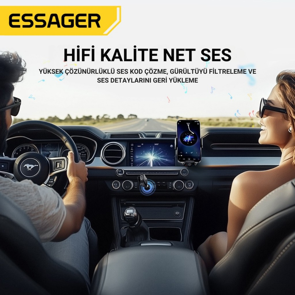 ESSAGER Bluetooth 5.3 Adaptör Transmitter | Eller Serbest Görüşme, Kablosuz Ses Aktarımı, HiFi Kalite