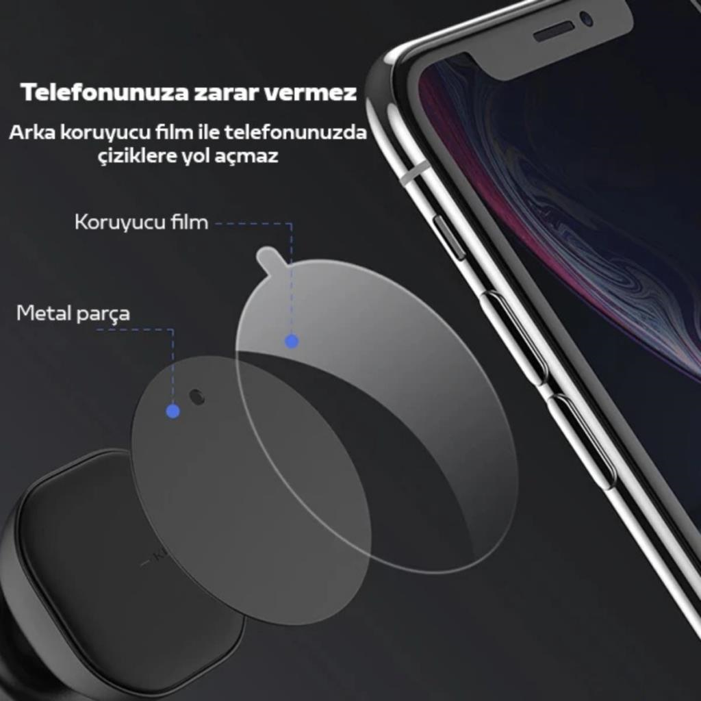 Polham 0.4mm 2 Adet Set Ultra İnce Yapışkanlı Metal Mıknatıs, 3M Hafif Tüm Telefonlara Uyumlu Mıknatıs