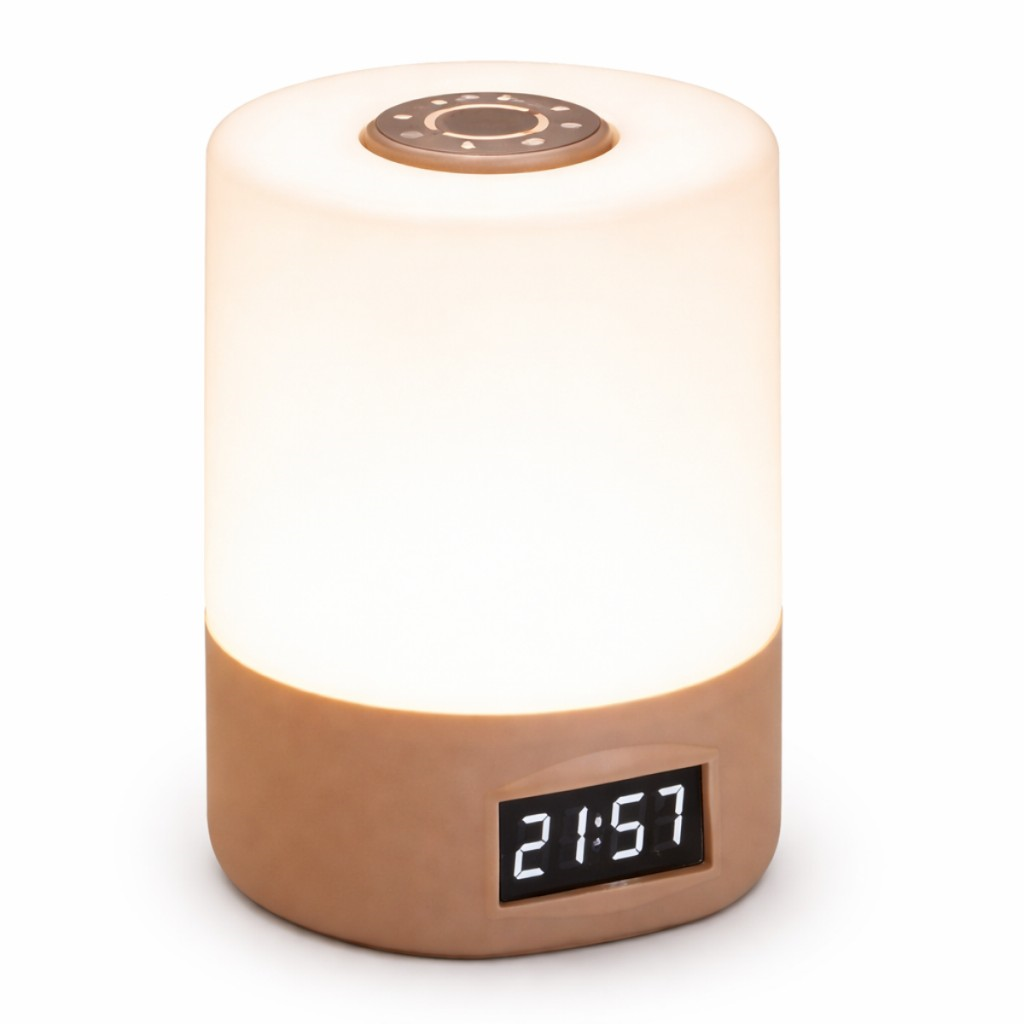 Polham 1200mAh Şarjlı Saatli Dokunmatik LED  Masa Lambası, 3 Işık Modlu,  Parlaklık Ayarlı Gece Lambası