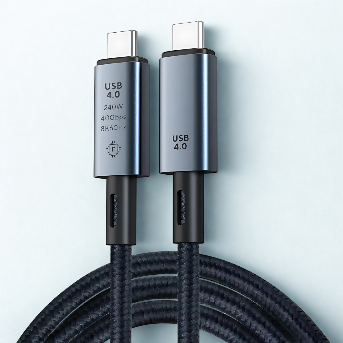 Polham 1MT USB 4.0 240W Thunderbolt Type-C to Type-C Şarj, Data ve 8K 60Hz Görüntü Aktarım Kablosu
