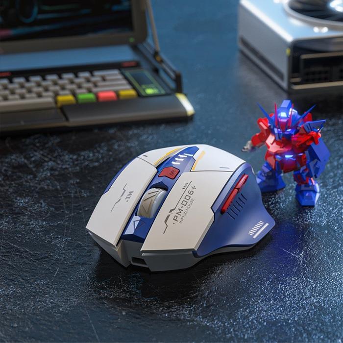 Polham 2.4G Kablosuz Şarjlı Süper Sessiz Oyuncular İçin Mouse, 6 Tuşlu 2400DPİ Gecikmesiz Mouse