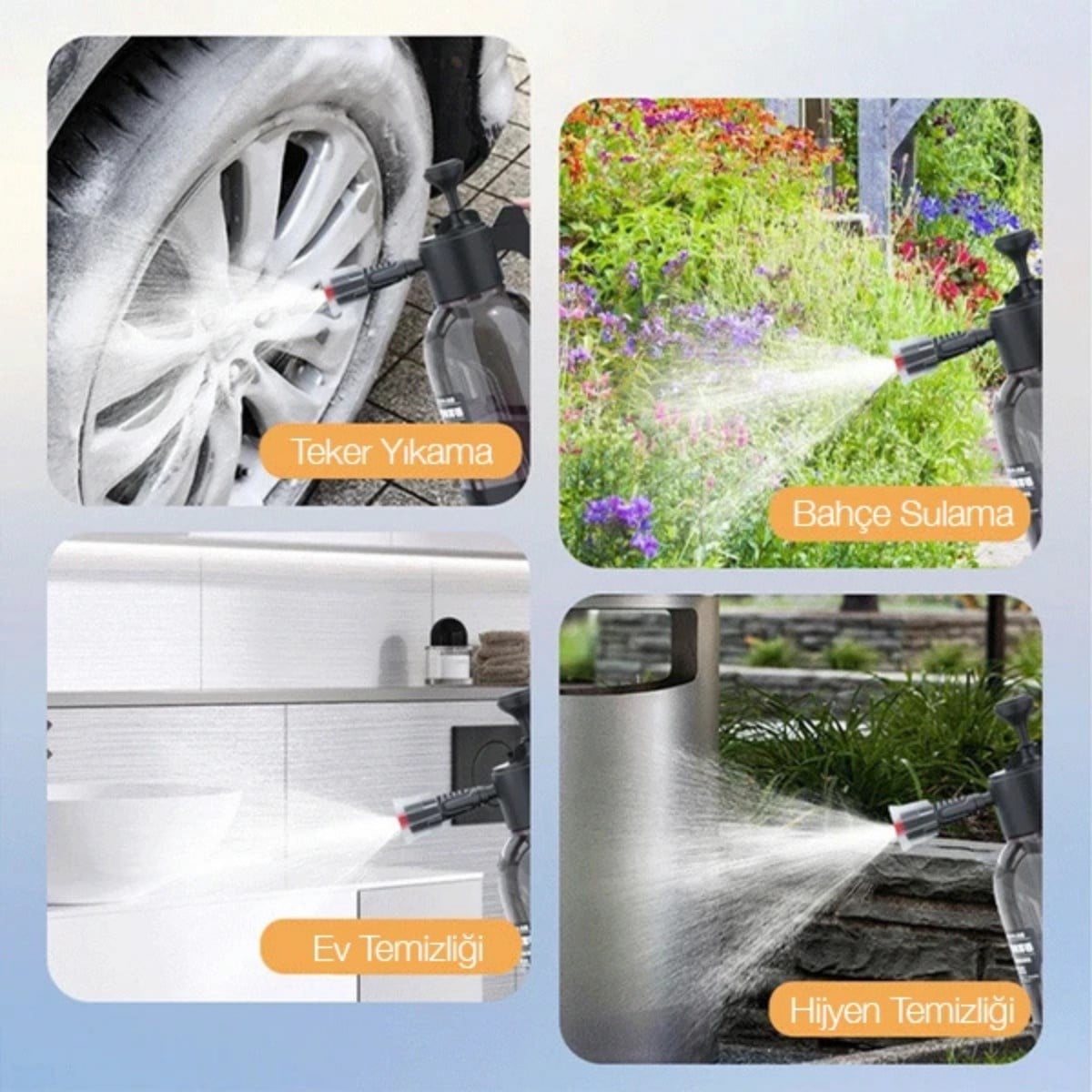 Polham 2 Litre Yüksek Basınçlı Araç Yıkama Köpük Püskürtücü El Pompası, Otomobil, Bahçe, Temizleme Pompası