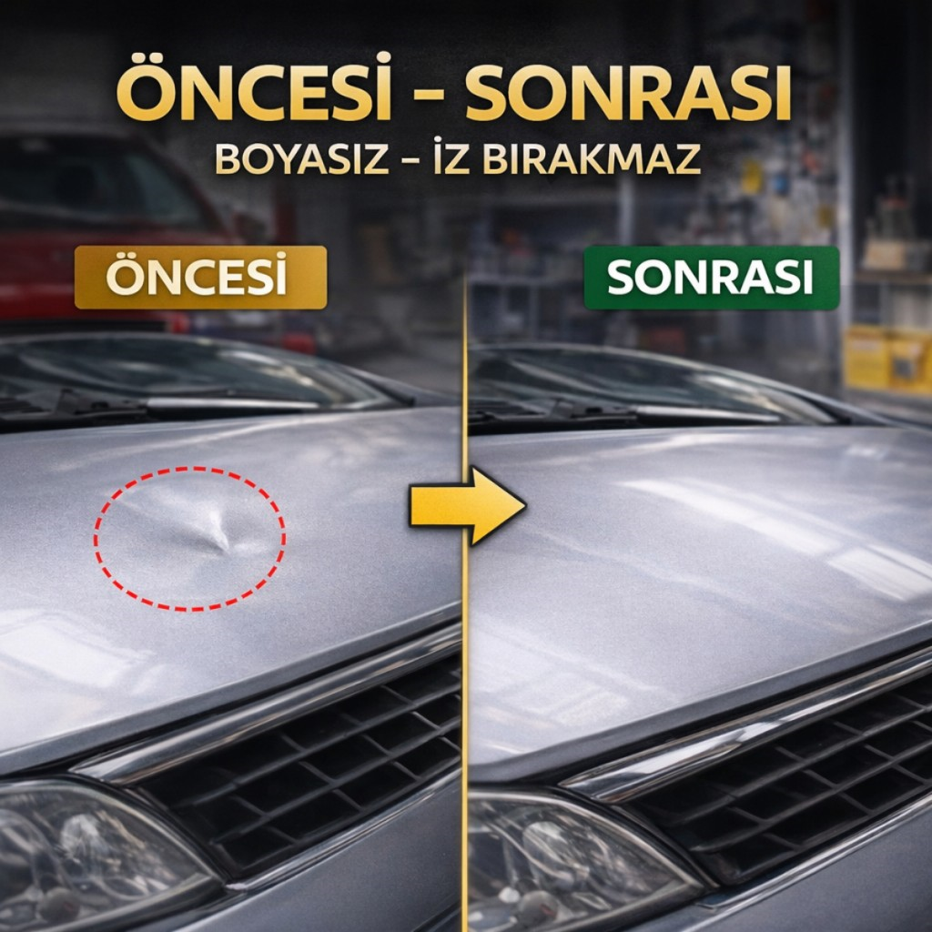 Polham 20 Parça Boyasız Göçük Düzeltme Seti | Kaput Kapı Çamurluk Göçük Onarım Aparatı | PDR Dent Repair Seti