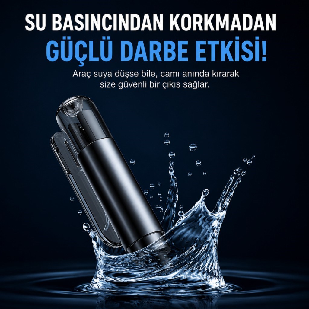 Polham 2in1 Arada Araç İçi Acil Durum Cam Kırıcı ve Emniyet Kemeri Kesici – Kompakt Oto Güvenlik ve Acil Çıkış Aparatı