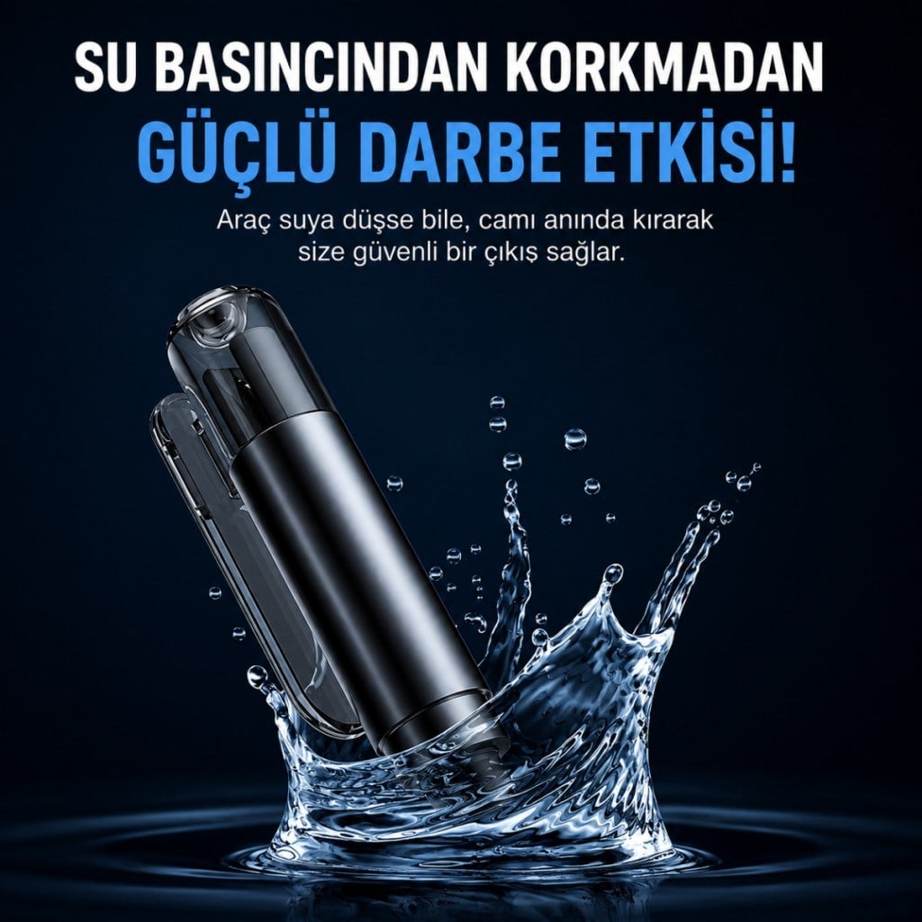 Polham 2in1 Arada Araç İçi Acil Durum Cam Kırıcı ve Emniyet Kemeri Kesici – Kompakt Oto Güvenlik ve Acil Çıkış Aparatı