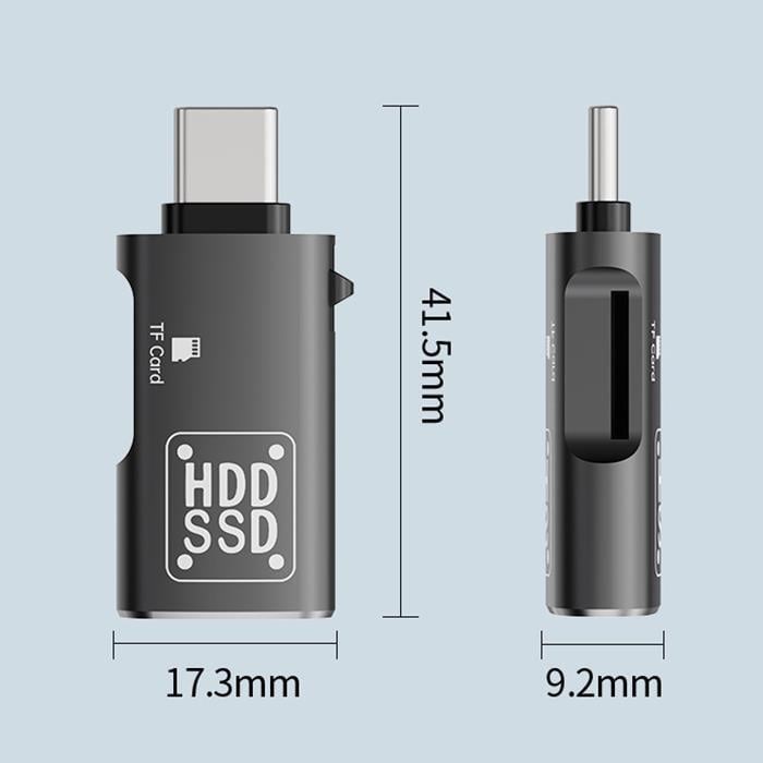 Polham 2in1 Type C To TF Kart ve USB Çevirici OTG Adaptör, Şarj ve Data Aktarım OTG Çeviricisi, Yüksek Hızlı