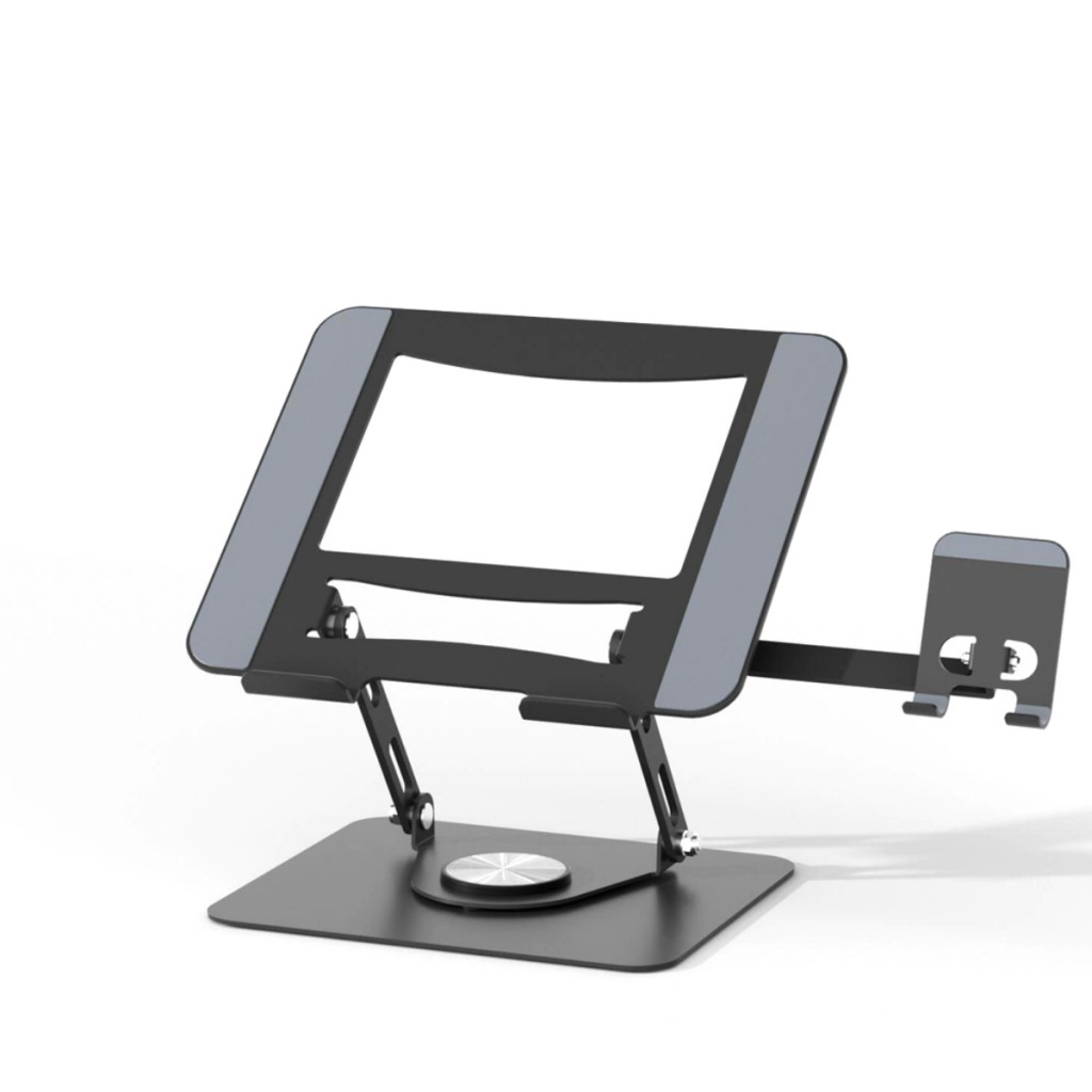 Polham 360 Dönebilen Full Metal Laptop Tablet Telefon Standı – Katlanabilir, Kaydırmaz, Yükseklik ve Açı Ayarlı Ergonomik Masaüstü Stand