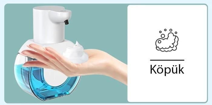Polham 420ML Otomatik Sensörlü Sabunluk Köpük Makinesi, Tüm Sıvılar İçin Köpük Makinası, Şarjlı Duvar Askılı