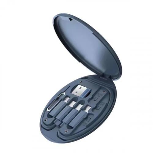 Polham 6in1 60W Type C, Micro ve İphone Lightning Kablolu, Dönüştürücü, Sim Aparatlı Seyahat Seti