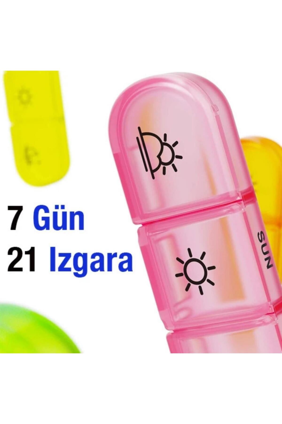 Polham 7 Günlük 21 Gözlü Haftalık İlaç, Hap Saklama Kutusu, Kitlenir Kapaklı, BPA İçermez Saklama Kutusu