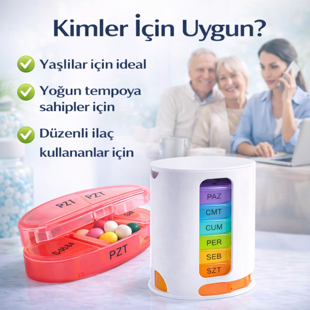 Polham 7 Günlük 28 Bölmeli Haftalık İlaç Kutusu – Kilitli Kapak, BPA İçermez, Günde 4 Zamanlı İlaç ve Takviye Düzenleyici