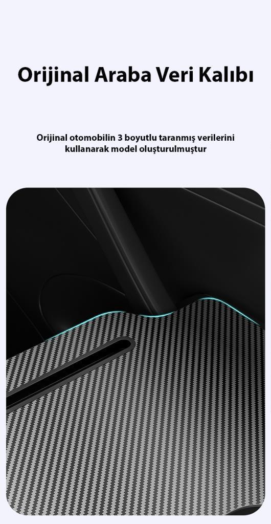 Polham 70x40 CM Tesla Model ve Model Y İle Uyumlu Araç İçi Masa,Bardaklıklı Yemek ve Çalışma Tepsisi