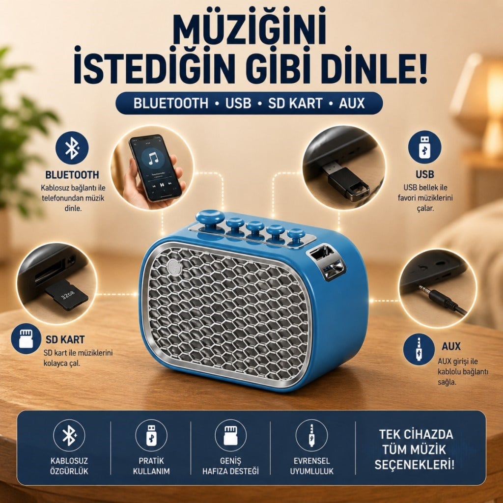 Polham 9 Sesli Uyku Hoparlörü Bluetooth 5.1v, 1200mAh Taşınabilir Rahatlama Cihazı Zamanlayıcı, USB SD Kart AUX 
