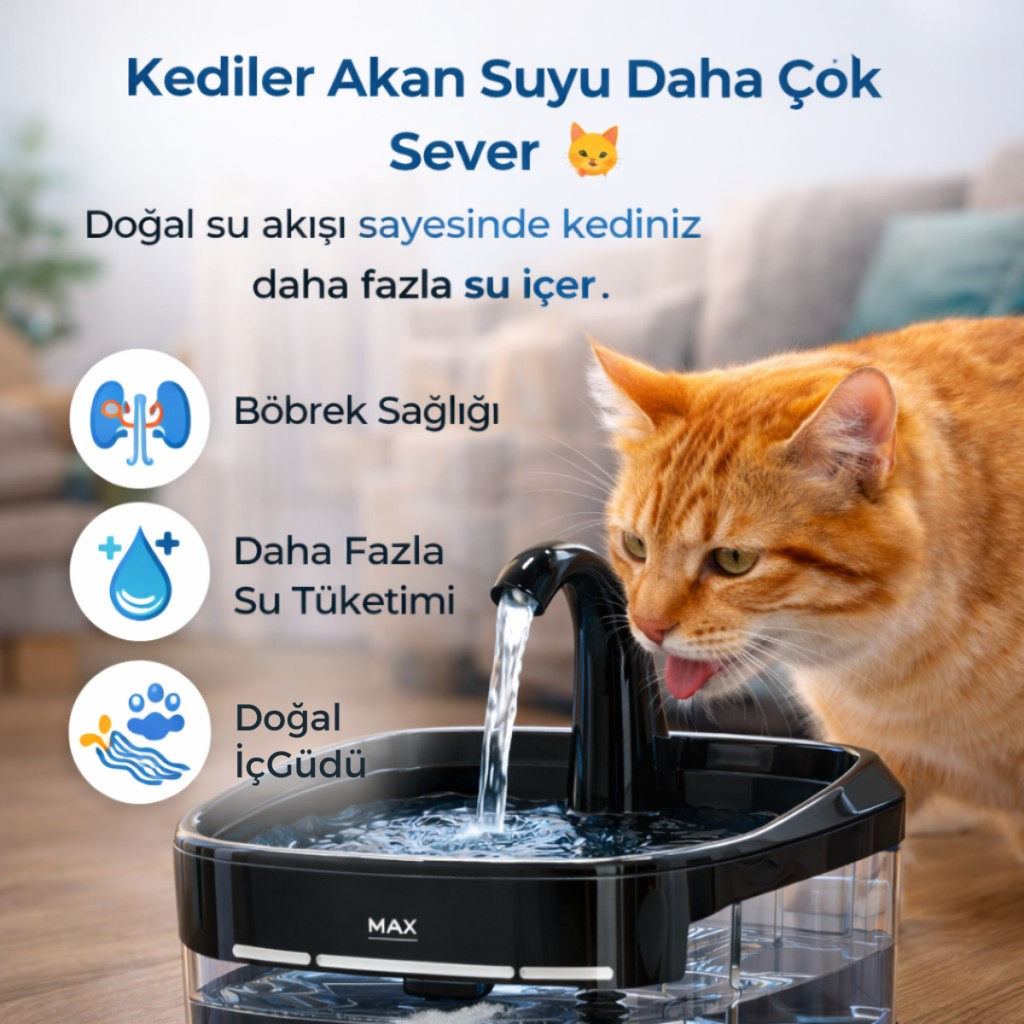 Polham Akıllı Otomatik Kedi Köpek Su Sebili 4.5L | Sessiz Motorlu Sensörlü Pet Su Pınarı | Karbon Filtreli Akıllı Su Kabı