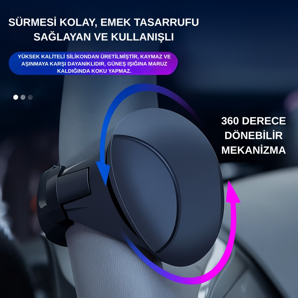 Polham Araç Direksiyon Topuzu 360 Dönebilir, Direksiyon Çizmez, Tüm Araç Direksiyonlarına Uyumlu