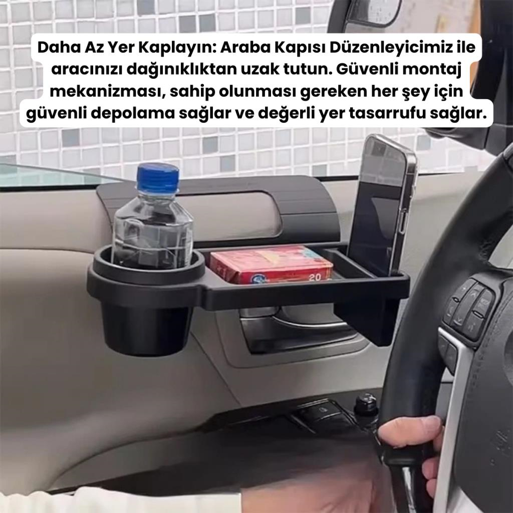 Polham Araç İçi Araba Camı Kapı Yanı Organizer, Bardak, Telefon Tutuculu, Cüzdan Organizer, Çok İşlevli