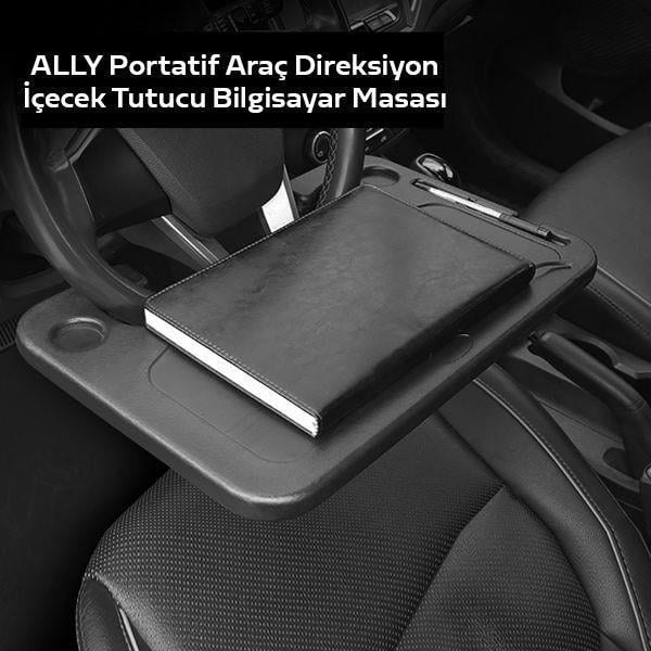 Polham Araç İçi Direksiyon Simidine Monte Edilen Yemek Tepsisi ve Bardaklık, Laptop Sehpası