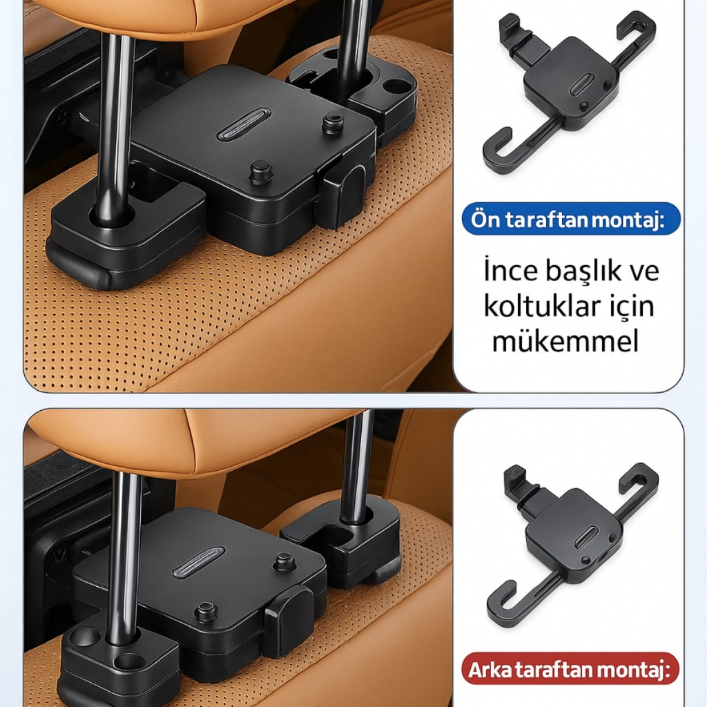 Polham Ayarlanabilir Ergonomik Boyun ve Baş Desteği Yastık / Konforlu Sürüş, Maksimum Destek, Universal