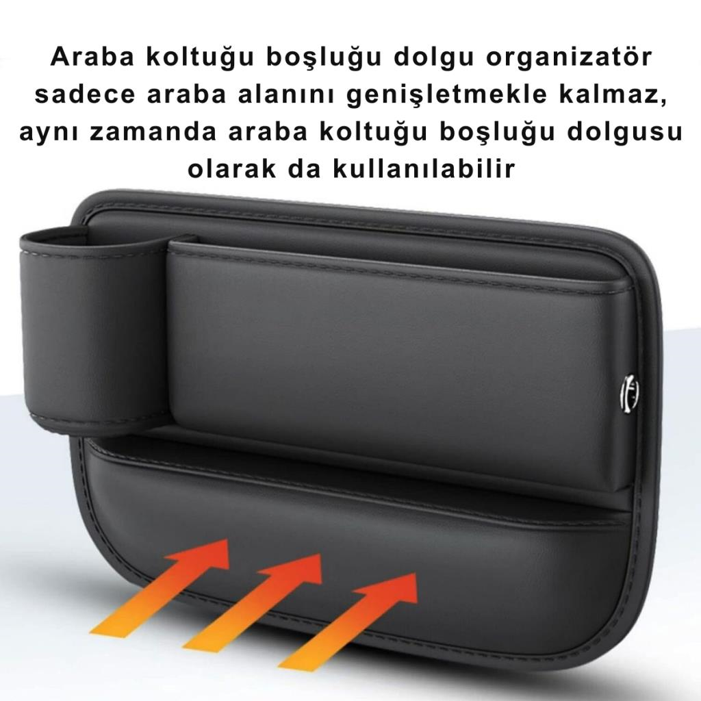 Polham Deri Araç İçi Ön Koltuk Yanı Saklama Kutusu, Telefon, Cüzdan, Bardak Tutucu Düzenleyici Organizer