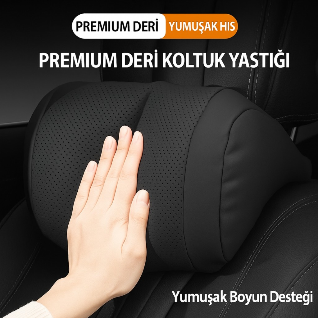Polham Ergonomik Premium Araç Boyun Yastığı – Delikli Nefes Alabilen Yapı, Tüm Araçlara Uyumlu, Ortopedik Yastık