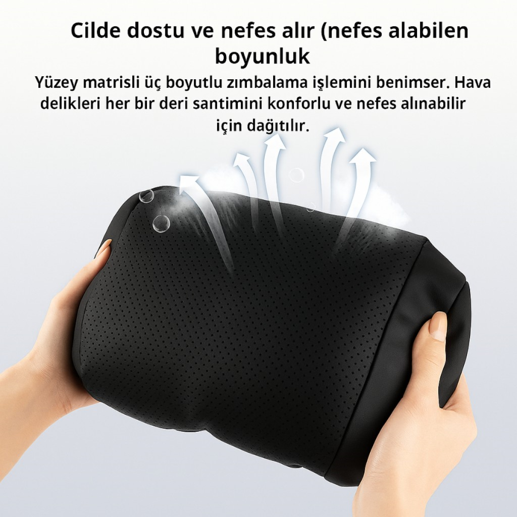 Polham Ergonomik Premium Araç Boyun Yastığı – Delikli Nefes Alabilen Yapı, Tüm Araçlara Uyumlu, Ortopedik Yastık