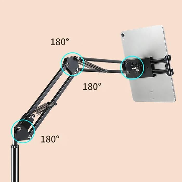 Polham Ful Metal Teleskopik Açı ve Yükseklik Ayarlı Telefon ve Tablet Tutucu Stand, Video İzlemek Çekmek İçin Stand