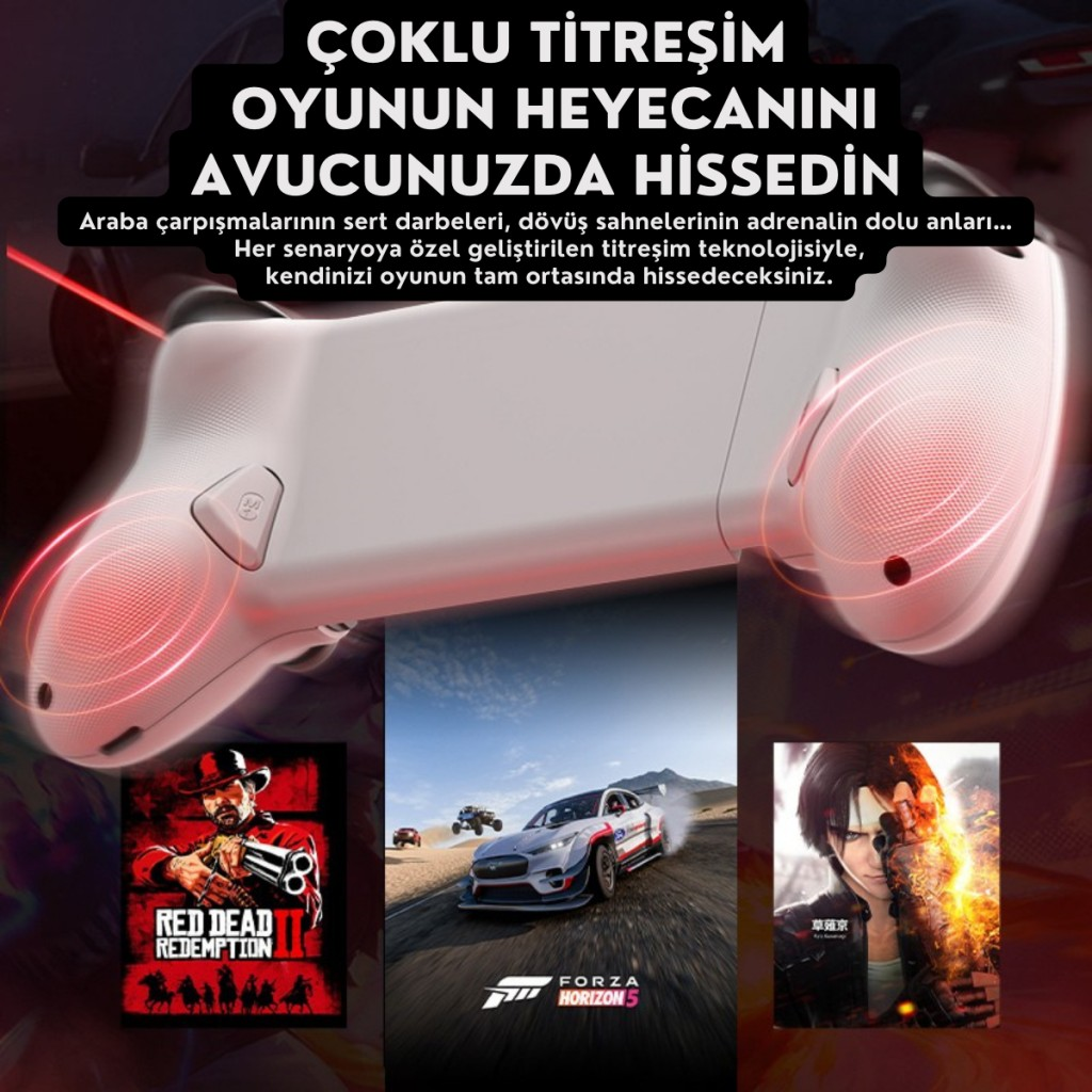 Polham iPhone 15 Üzeri ve Android Uyumlu Type-C Mobil Oyun Kolu | Pro Seri Joystick | Şarj Özellikli
