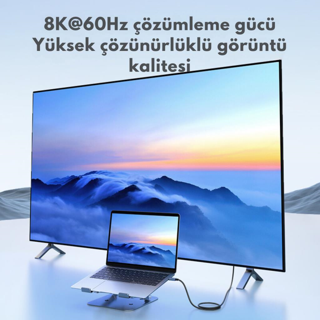 Polham Jasoz 1MT 240W 4.0 Thunderbolt Type-C to Type-C Şarj, Data ve 8K 60Hz Görüntü Aktarım Kablosu