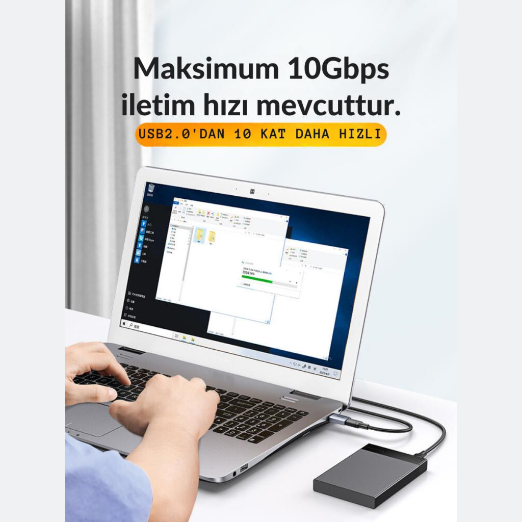 Polham Jazos USB 3.1 To Type-C OTG Dönüştürücü Adaptör, 10 Gbps Veri Aktarım, Mini Type C Çevirici