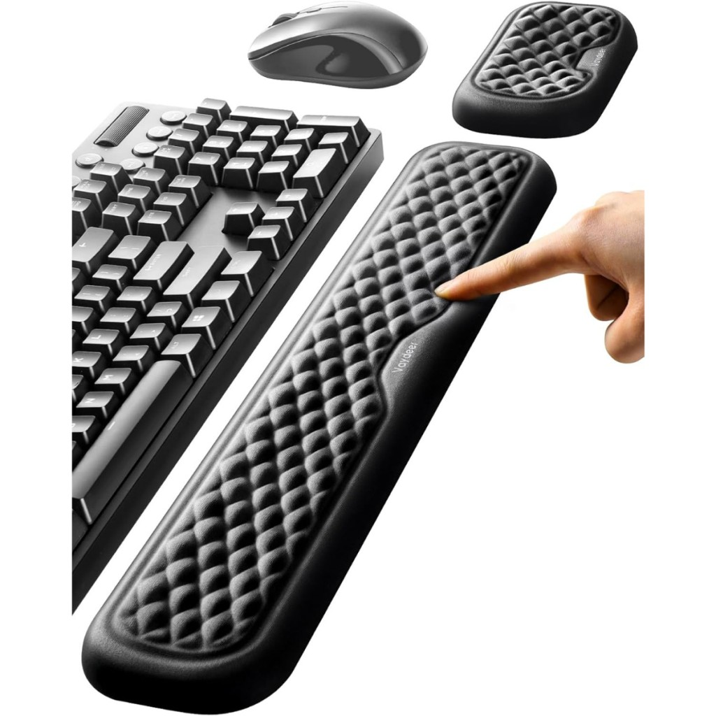 Polham Klavye ve Mouse İçin Ergonomik Bilek Destek Seti, Ultra Yumuşak Silikon Dolgulu Kaymaz, Bilek Yastığı