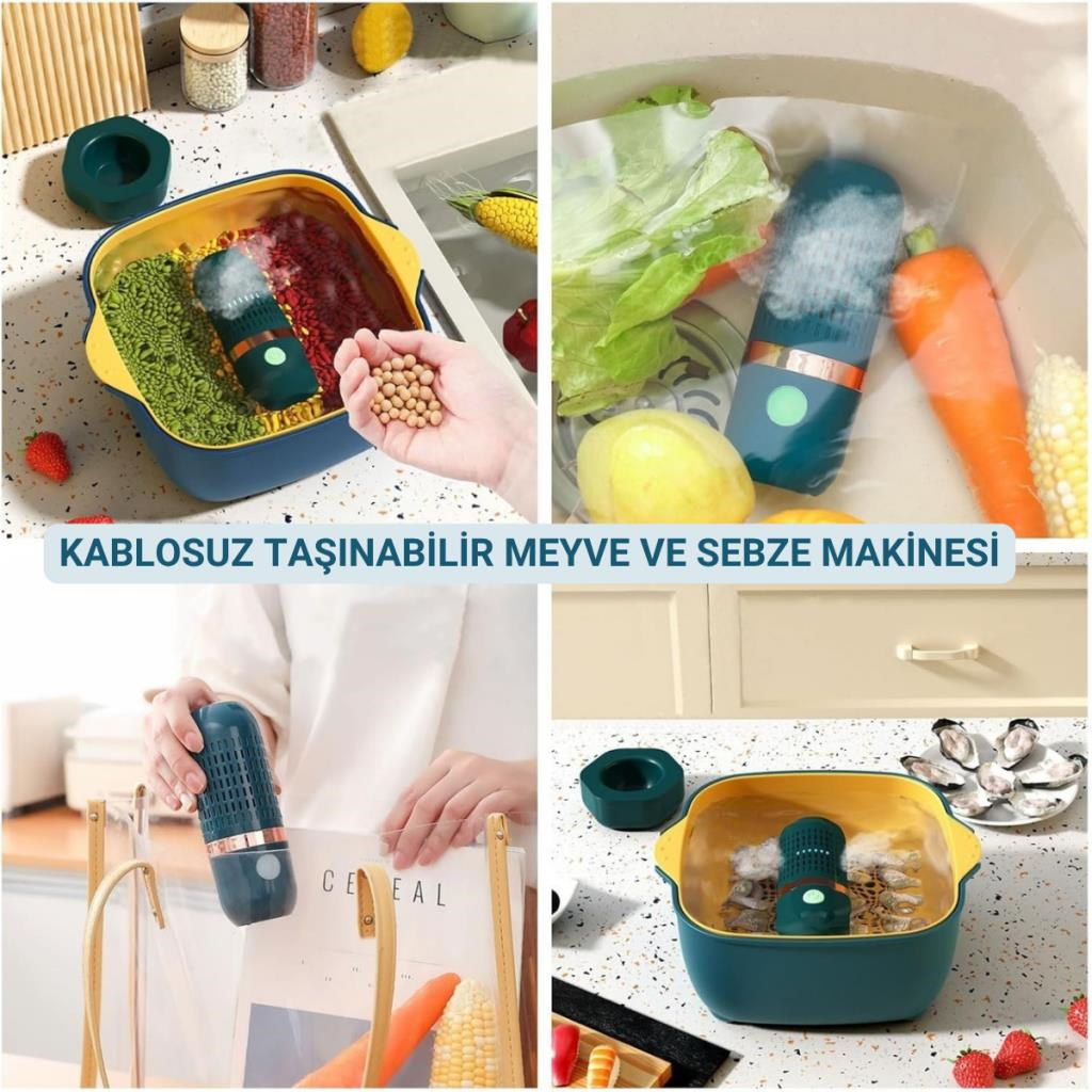 Polham Meyve ve Sebze Yıkama Dezenfekte Makinası, Bakteri, Virüs, Tarım İlacı Pestisit Temizleyici, Ozon Temizleyici