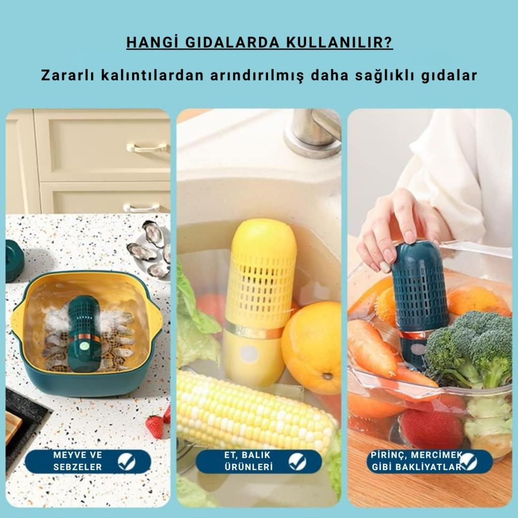 Polham Meyve ve Sebze Yıkama Dezenfekte Makinası, Bakteri, Virüs, Tarım İlacı Pestisit Temizleyici, Ozon Temizleyici