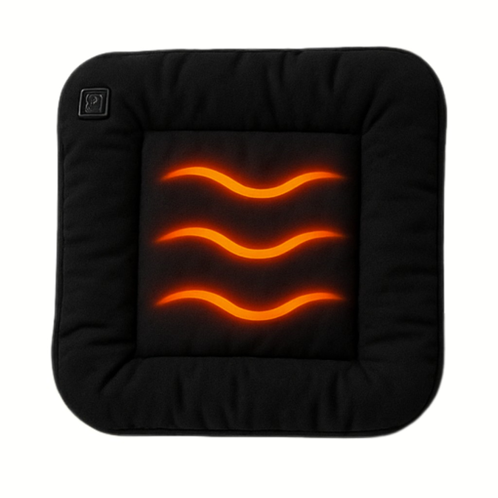 Polham Nano Isıtmalı Koltuk Minderi | 3 Kademeli 35°-45°-65° | Ofis, Ev, Araç Uyumlu Isıtıcı Minder, 42×42 CM