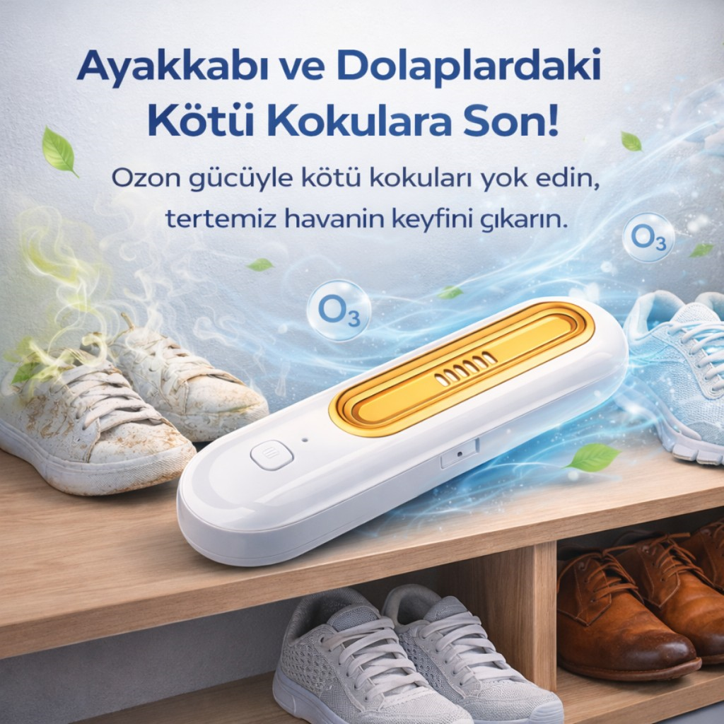 Polham Ozonlu Sterilizasyon ve Koku Giderici– Buzdolabı, Araç, Ayakkabılık ve Banyo İçin Kötü Koku Giderici