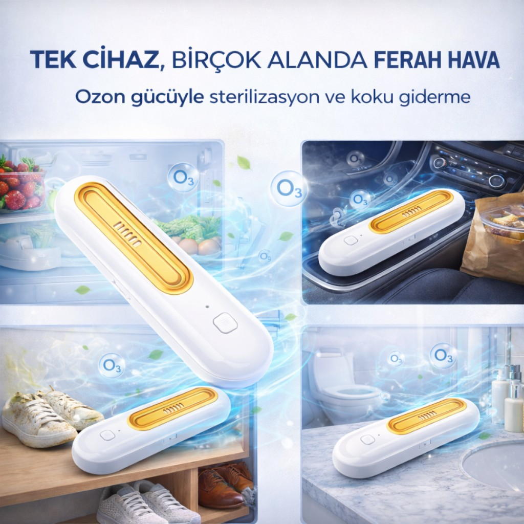 Polham Ozonlu Sterilizasyon ve Koku Giderici– Buzdolabı, Araç, Ayakkabılık ve Banyo İçin Kötü Koku Giderici