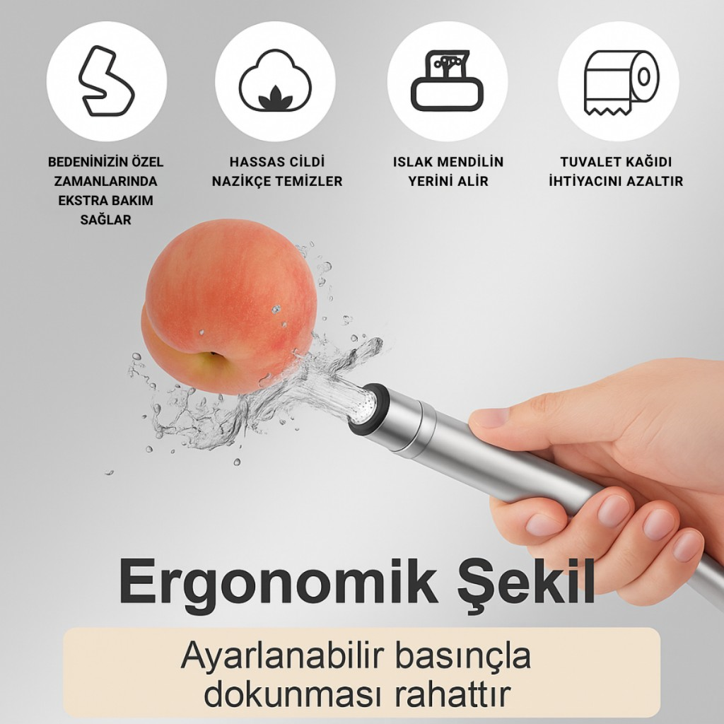 Polham Paslanmaz Çelik Spiral Hortumlu Musluk Çoğaltıcı Tüm Musluklara Uyumlu, Banyo, Tuvalet, Mutfak