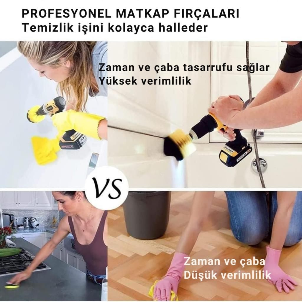 Polham Premium 22 Parça Profesyonel Ev, Ofis, Araç Detaylı Temizlik Seti, Matkap Uçlu Ultra Sağlam Set