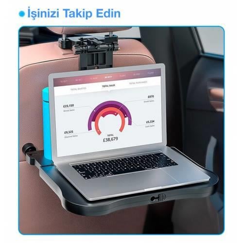 Polham Premium Araç Koltuk Arkası Masa Araç Laptop Standı Araç Yeme İçme Masası Standı Araç Standı