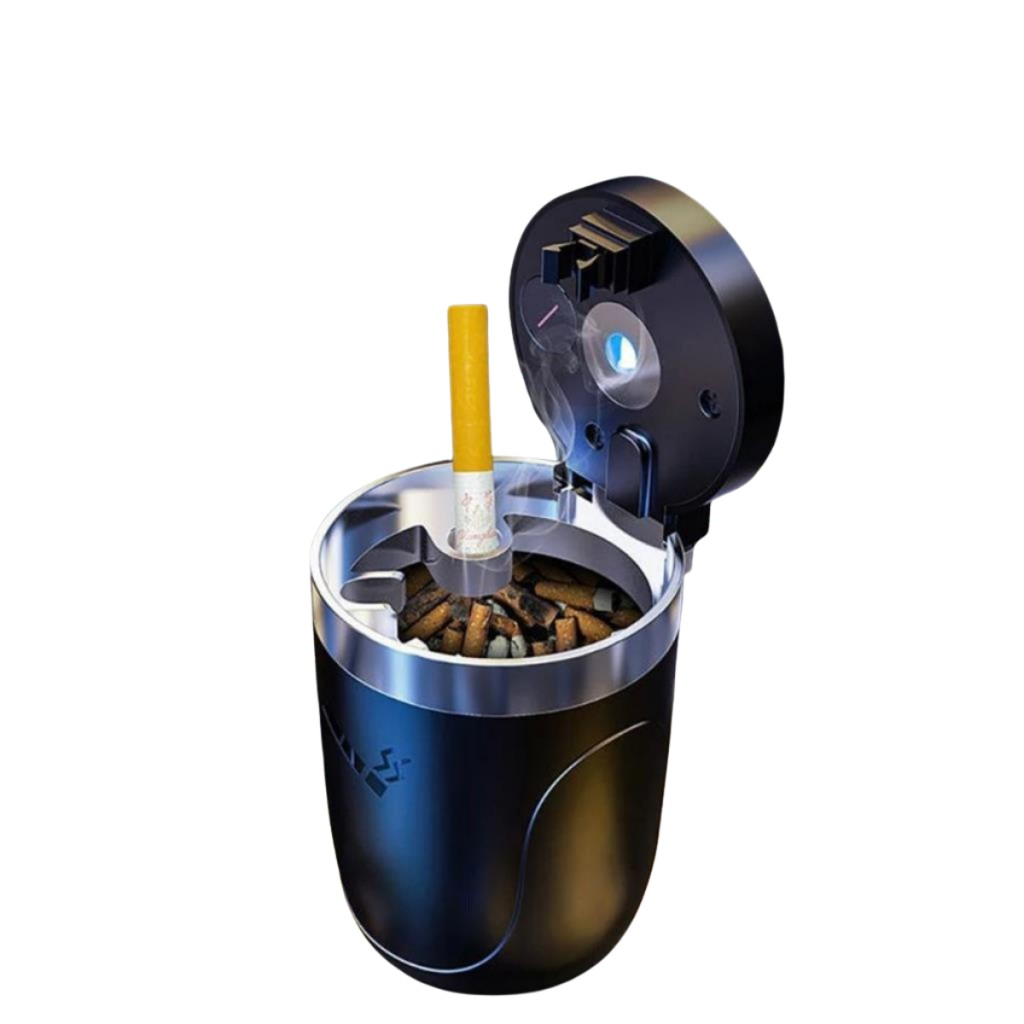 Polham Premium Araç Küllük,Su Geçirmez, Led Işıklı, Koku Önleyici, Kapaklı, Yıkanabilir, Su Geçirmez