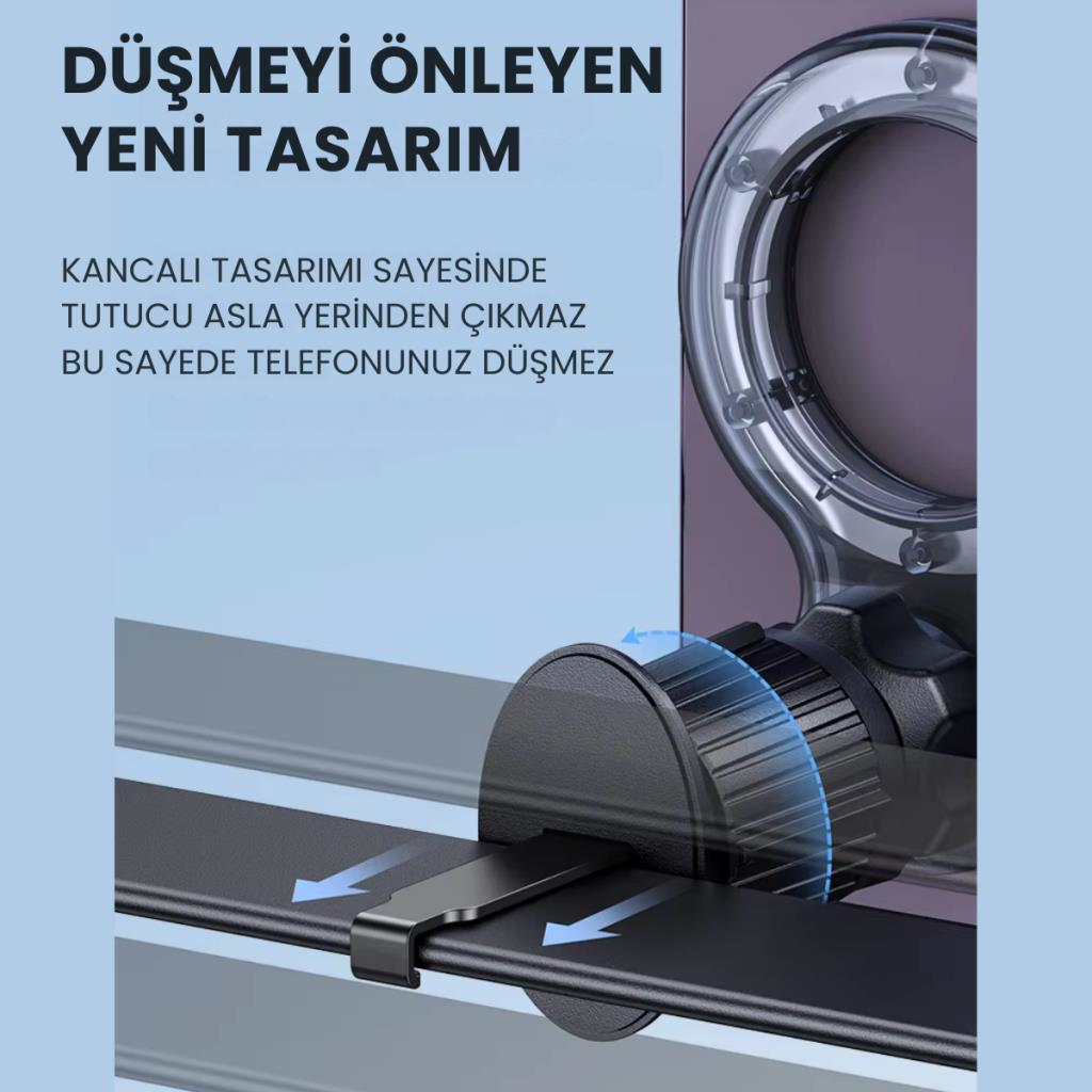 Polham Pro Süper Manyetik Araç İçi Telefon Tutucu, Havalandırma Sıkıştırmalı Stabil Telefon Tutucu