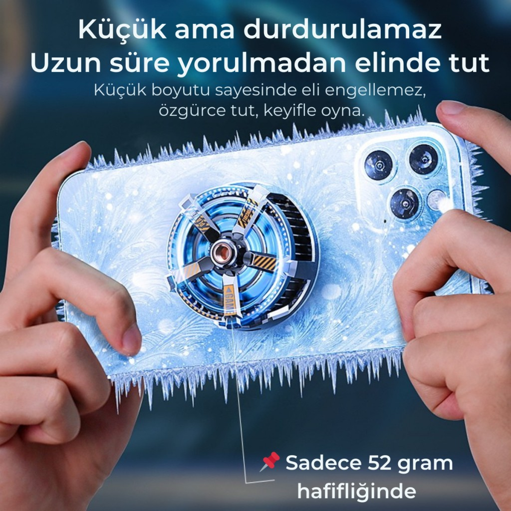 Polham Profesyonel 7000RPM Turbo Buz Tipi Manyetik Telefon Soğutucu | MagSafe Uyumlu, RBG LED Işıklı