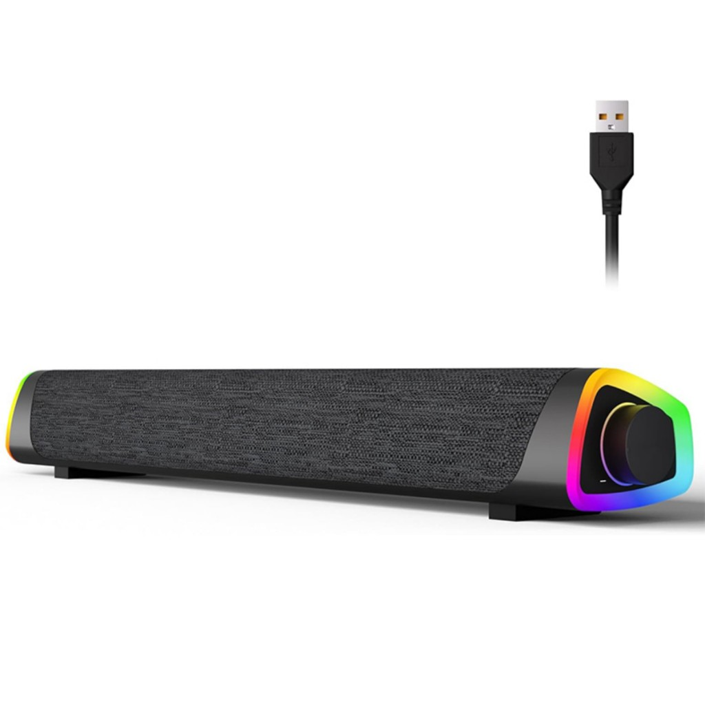 Polham RGB Işıklı Bluetooth 5.3 Soundbar Hoparlör | Güçlü Bas | Aux 3.5MM Giriş | TV & Bilgisayar Ses Sistemi