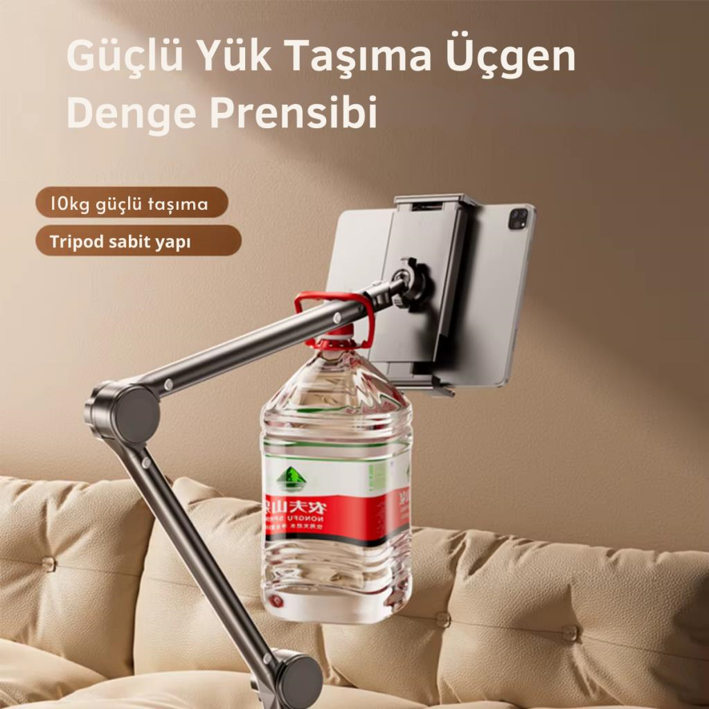 Polham Teleskopik Masaüstü ve Yatak Bazası için Telefon ve Tablet Tutucu Stand, Yükseklik ve Açı Ayarlı Tablet Tutucu
