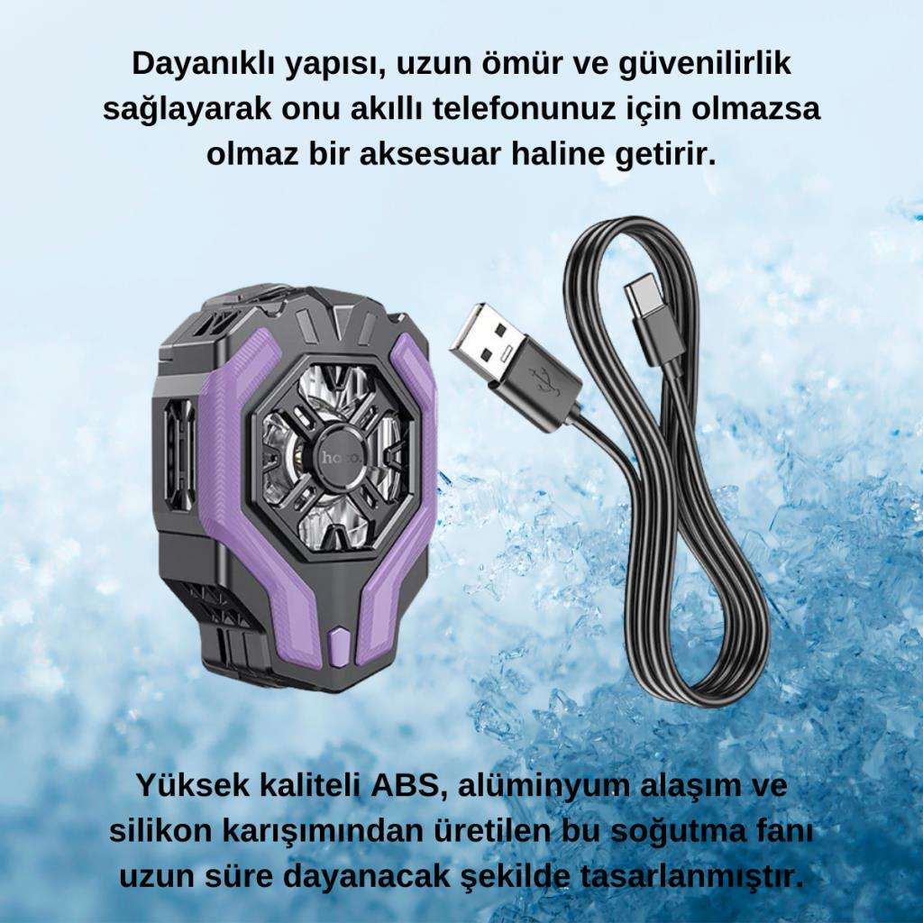 Polham Universal Işıklı Radyatörlü SüperCool Oyuncular için Telefon Soğutma Fanı, Kompakt Soğutucu